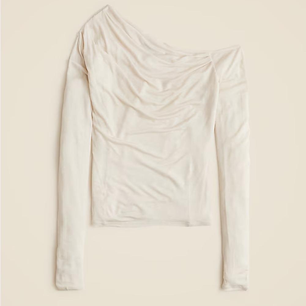 Wool blend cold shoulder long sleeve top